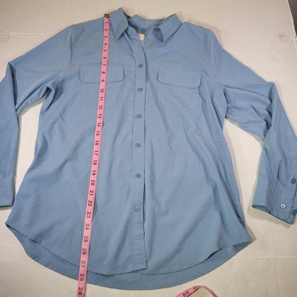 Chicos Women Blue Button-Down Modal Blend Long sleeve Shirt Size 1 (S/8-10) - Picture 5 of 8